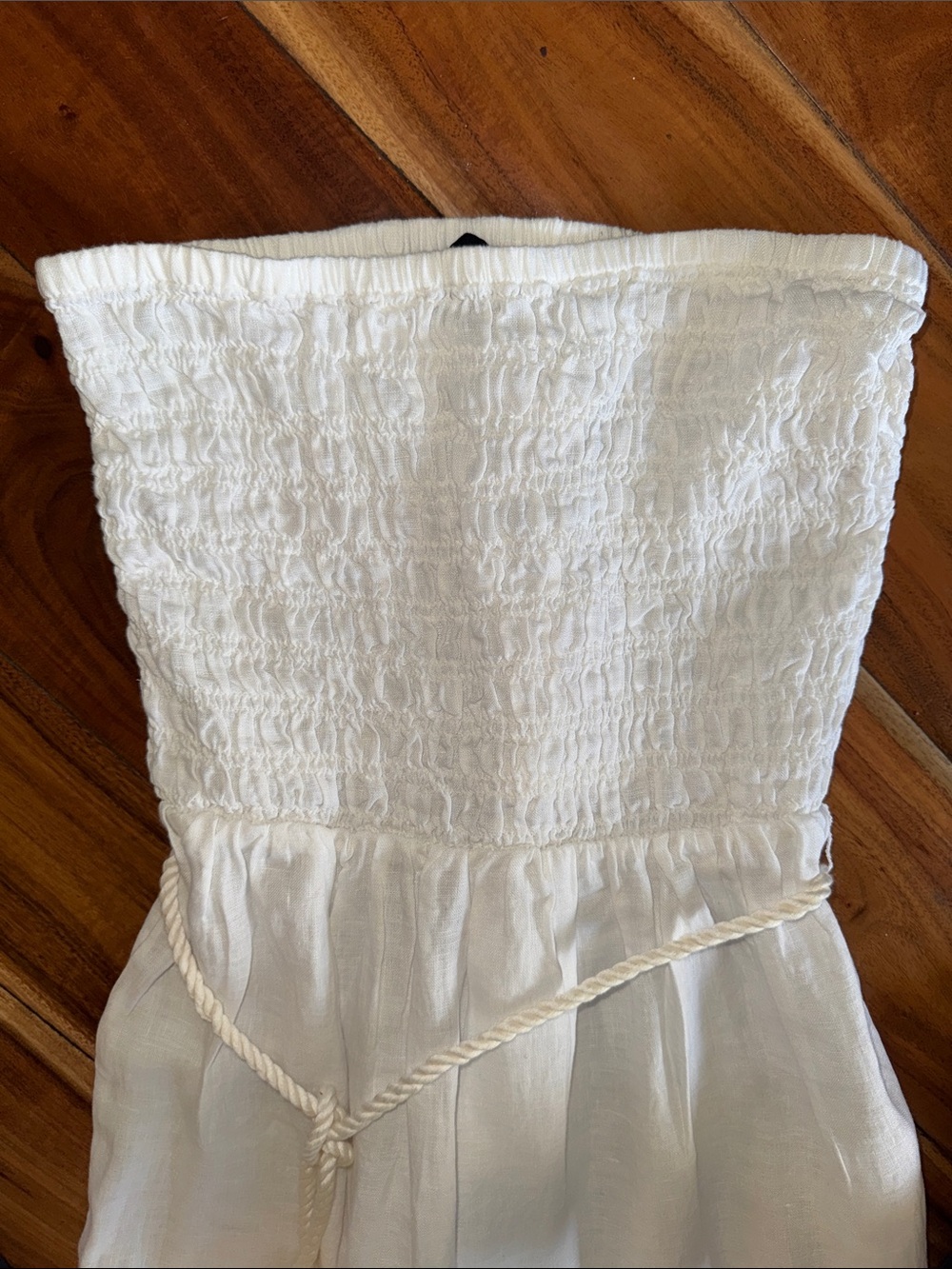 J Crew women’s linen strapless dress/coverup, size small, white-NWT - Picture 3 of 4